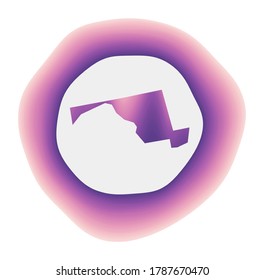 Maryland icon. Colorful gradient logo of the US state. Purple-red Maryland rounded sign with map for your design. Vector illustration.