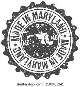 Maryland Made In Map Travel Stamp Icon City Design Tourism Export Seal