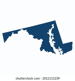 MARYLAND map color vector modern. Silhouette map. on white background. 