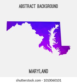 Maryland map in geometric polygonal,mosaic style.Abstract tessellation,modern design background,low poly. Vector illustration.
