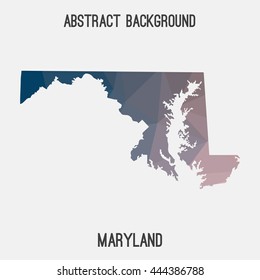 Maryland map in geometric polygonal,mosaic style.Abstract tessellation,modern design background. Vector illustration EPS8