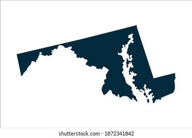 Maryland Map High Detailed On White Stock Vector (Royalty Free ...