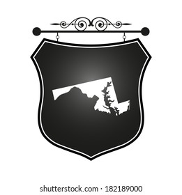 Maryland map on heraldic sign