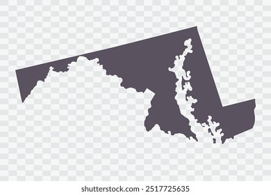 MARYLAND Map Smoke Color on White Background quality files Png