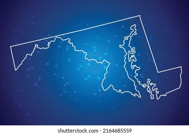 MARYLAND Map Technology  with network connection background