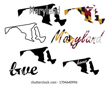 Maryland map. US state vector. United States of America
