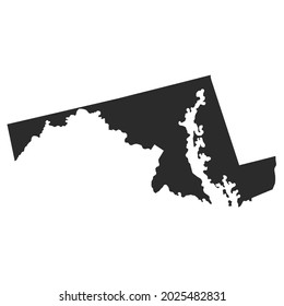 Maryland Map Vector Dark Colorisolated On Stock Vector (Royalty Free ...