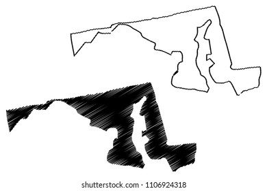 Maryland map vector illustration, scribble sketch Maryland map