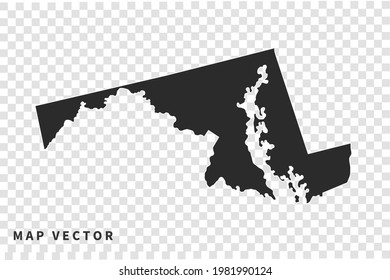 MARYLAND map vector, isolated on transparent background