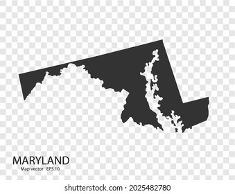 MARYLAND map vector, isolated on transparent background