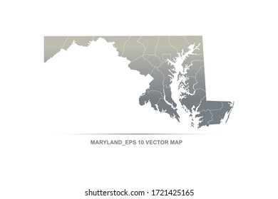 maryland map. vector map of maryland, U.S. states.