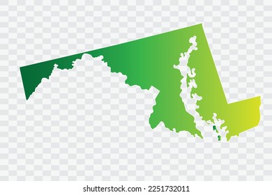 MARYLAND Map yellowish green Color Background quality files png