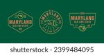 Maryland - Old Line State. Maryland state logo, label, poster. Vintage poster. Print for T-shirt, typography. Vector illustration