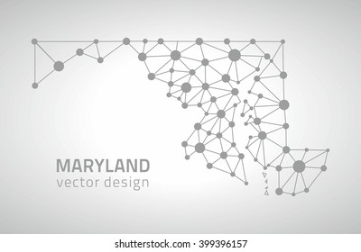 Maryland outline grey vector map