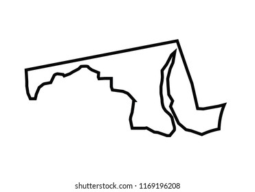 Maryland outline map state shape united states