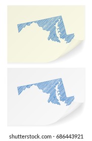 Maryland scribble map on a white background.