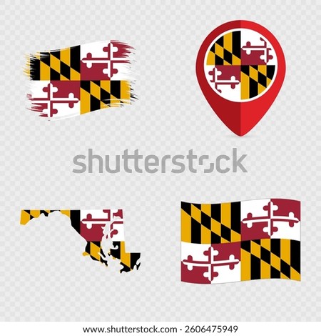 Maryland State Flag Icon Set.