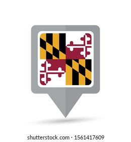 Maryland state flag map icon. Vector illustration.