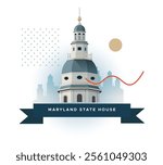 Maryland State House - Annapolis, Maryland - Stock Illustration as EPS 10 File