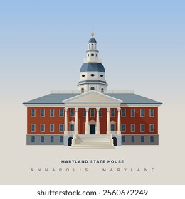 Maryland State House - Annapolis, Maryland - Stock Illustration as EPS 10 File