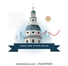 Maryland State House - Annapolis, Maryland - Stock Illustration as EPS 10 File