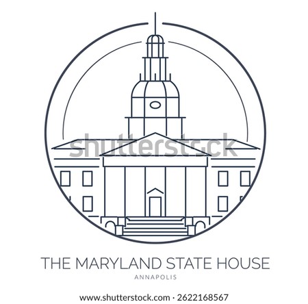 Maryland State House - Annapolis, Maryland - Stock Illustration as EPS 10 File