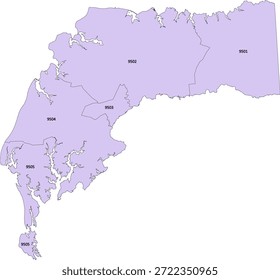Polígono do Trato do Censo do Vetor do Condado de Kent do Estado de Maryland com base em Dados do Censo 2020 do Tigre
