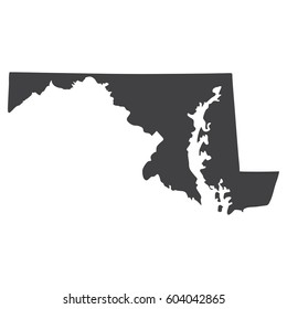 Maryland State Map In Black On A White Background. Vector Illustration