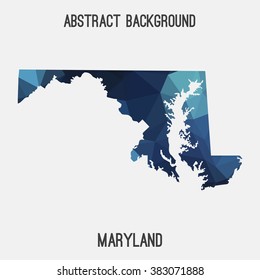 Maryland state map in geometric polygonal style.Abstract tessellation,modern design background. Vector illustration EPS8