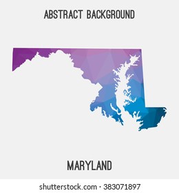 Maryland state map in geometric polygonal style.Abstract tessellation,modern design background. Vector illustration EPS8