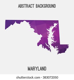 Maryland state map in geometric polygonal style.Abstract tessellation,modern design background. Vector illustration EPS8