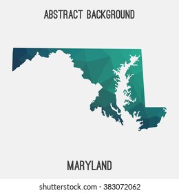 Maryland state map in geometric polygonal style.Abstract tessellation,modern design background. Vector illustration EPS8