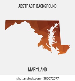 Maryland state map in geometric polygonal style.Abstract tessellation,modern design background. Vector illustration EPS8