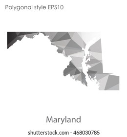 Maryland state map in geometric polygonal style.Abstract gems triangle,modern design background. Vector illustration EPS10