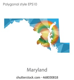 Maryland state map in geometric polygonal style.Abstract gems triangle,modern design background. Vector illustration EPS10