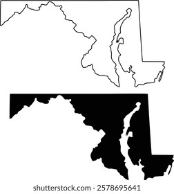 Maryland state map icon design