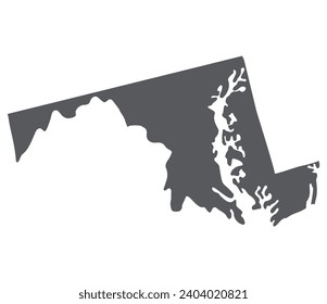 Maryland state map. Map of the U.S. state of Maryland.