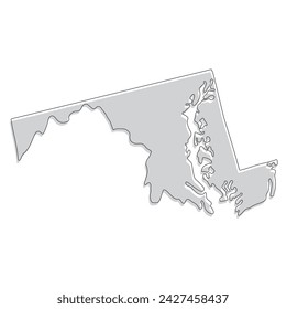 Maryland state map . Map of the U.S. state of Maryland.