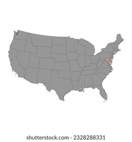 Maryland state map. Vector illustration.