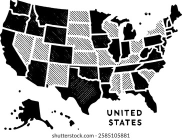 Maryland State, USA, vector map isolated on United states map. Editable blank vector map of USA.