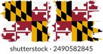 Maryland and Maryland states grunge brush flags connection, vector