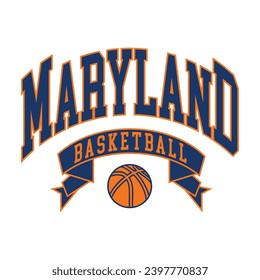 Maryland typography design vector, usa state shirt design vector. Jersey design vector, T-shirt design for usa 