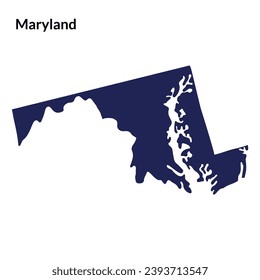 Maryland US state map. USA map