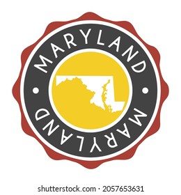 Maryland, USA Badge Map Vector Seal Vector Sign. National Symbol Country Stamp Design Icon Label. 