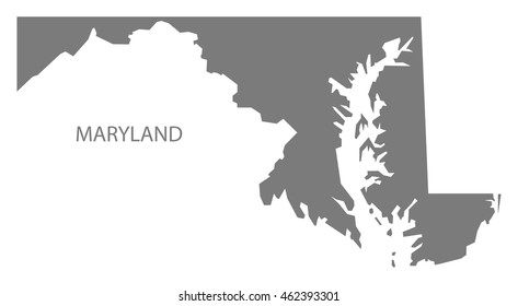 Maryland USA Map in grey