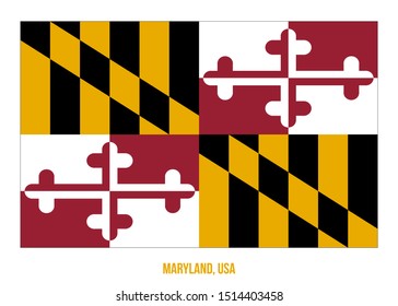 Maryland (USA State) Flag Vector Illustration on White Background. Flag of the United States of America.