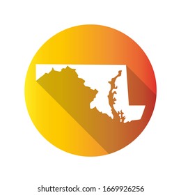 Maryland, USA Symbol Map Icon Round. Flat Vector Art Design with Shadow. Gradient Color Banner.