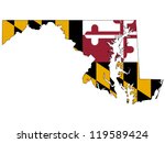 Maryland vector map with the flag inside.