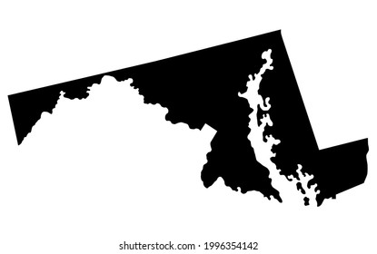 Maryland Vector Map Silhouette Isolated On Stock Vector (Royalty Free ...