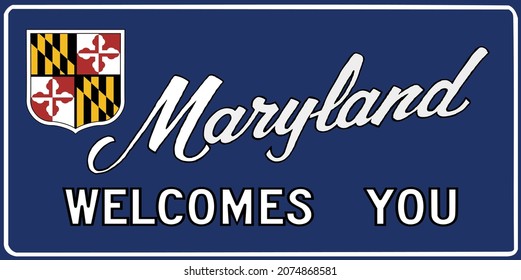 Maryland Welcomes You State Border Signs Stock Vector (Royalty Free ...